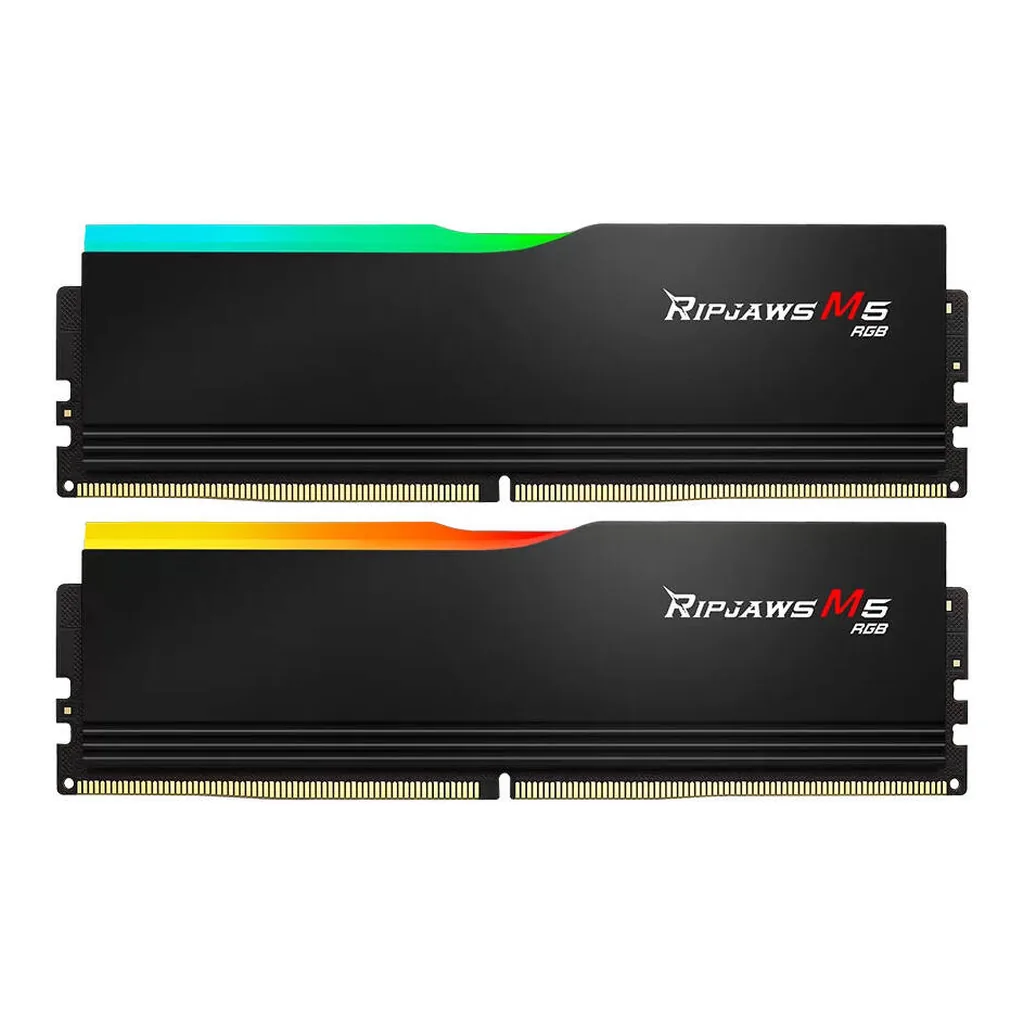 G.SKILL Ripjaws M5 RGB Series 32GB (2x16GB) DDR5 Dual Channel Desktop Memory, 6000 MT/s Memory Speed, CL36-36-36-96 Latency, 1.35V Voltage, Intel XMP 3.0, Black | F5-6000J3636F16GX2-RM5RK - Image 1 G.SKILL Ripjaws M5 RGB Series 32GB (2x16GB) DDR5 Dual Channel Desktop Memory, 6000 MT/s Memory Speed, CL36-36-36-96 Latency, 1.35V Voltage, Intel XMP 3.0, Black | F5-6000J3636F16GX2-RM5RK - Image 1
