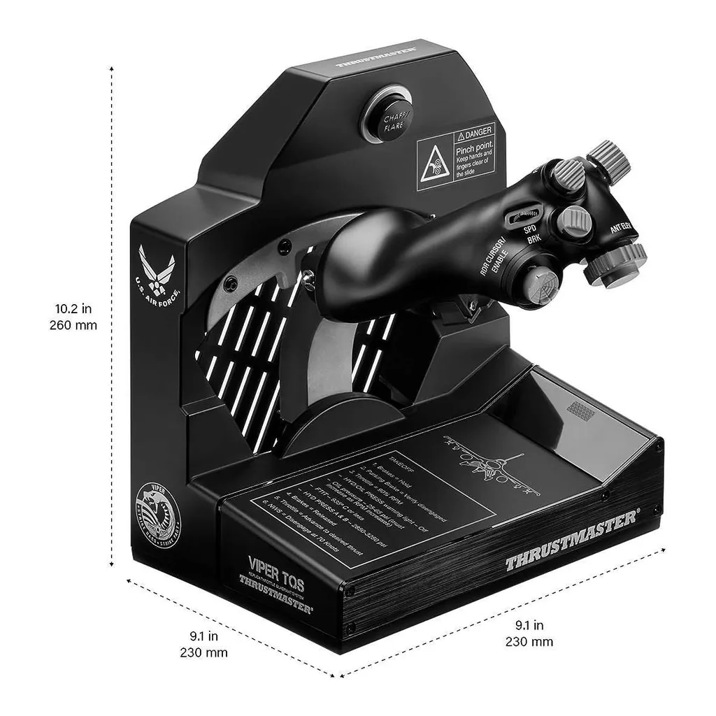 c7b02bd641de3eac579543c26ab64a6a-hi.jpg F-16 Fighter Jet Combat Simulation Cockpit Bundle - Thrustmaster Viper TQS Quadrant System & Viper Panel + T.Flight Rudder Pedals + Next Level Racing Flight Simulator Boeing Military Edition