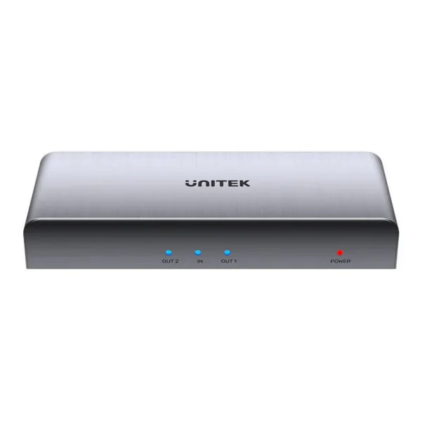 c924ed2cd581ce1a9eff8fe2e6760e7f-hi.jpg Unitek 4K HDMI Splitter 1 In 2 Out, 3840x2160@30hz Maximum Resolution, Up to 30M Transmission Distance, 4K Content to 2 Screens, Plug and Play, Metal, Space Grey | V1130A01-UK