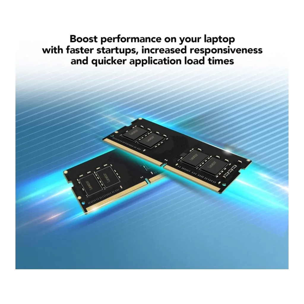 Lexar DDR4 SODIMM Laptop Memory, 16GB Capacity, 3200 MHz Memory Speed, CL22 CAS Latency, 1.2 Voltage, 260-Pin | LD4AS016G-B3200GSST - Image 2 Lexar DDR4 SODIMM Laptop Memory, 16GB Capacity, 3200 MHz Memory Speed, CL22 CAS Latency, 1.2 Voltage, 260-Pin | LD4AS016G-B3200GSST - Image 2