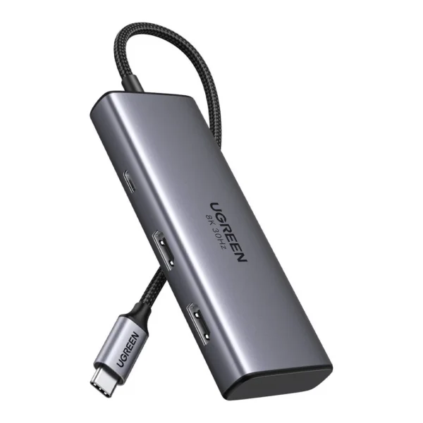 c9cd56cc281328260f36e4aaf8237f71-hi.jpg UGREEN Revodok 206 6-in-1 USB-C Hub, Up to 8K @ 30Hz Display, 100W PD Passthrough, 5Gbps Data Transfer Rate, 2x USB Type-C, 2x USB Type-A, 2x HDMI Input, Black | 15852