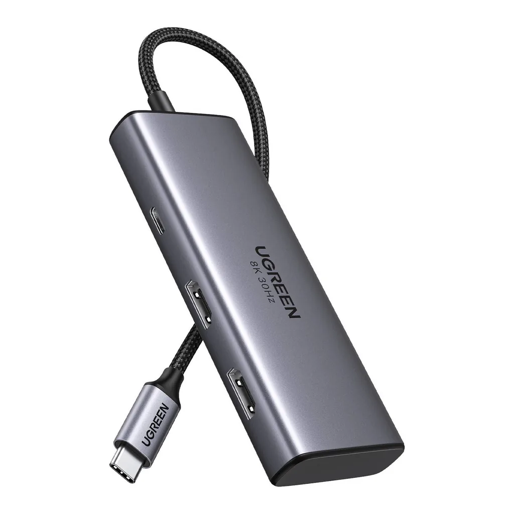 c9cd56cc281328260f36e4aaf8237f71-hi.jpg UGREEN Revodok 206 6-in-1 USB-C Hub, Up to 8K @ 30Hz Display, 100W PD Passthrough, 5Gbps Data Transfer Rate, 2x USB Type-C, 2x USB Type-A, 2x HDMI Input, Black | 15852