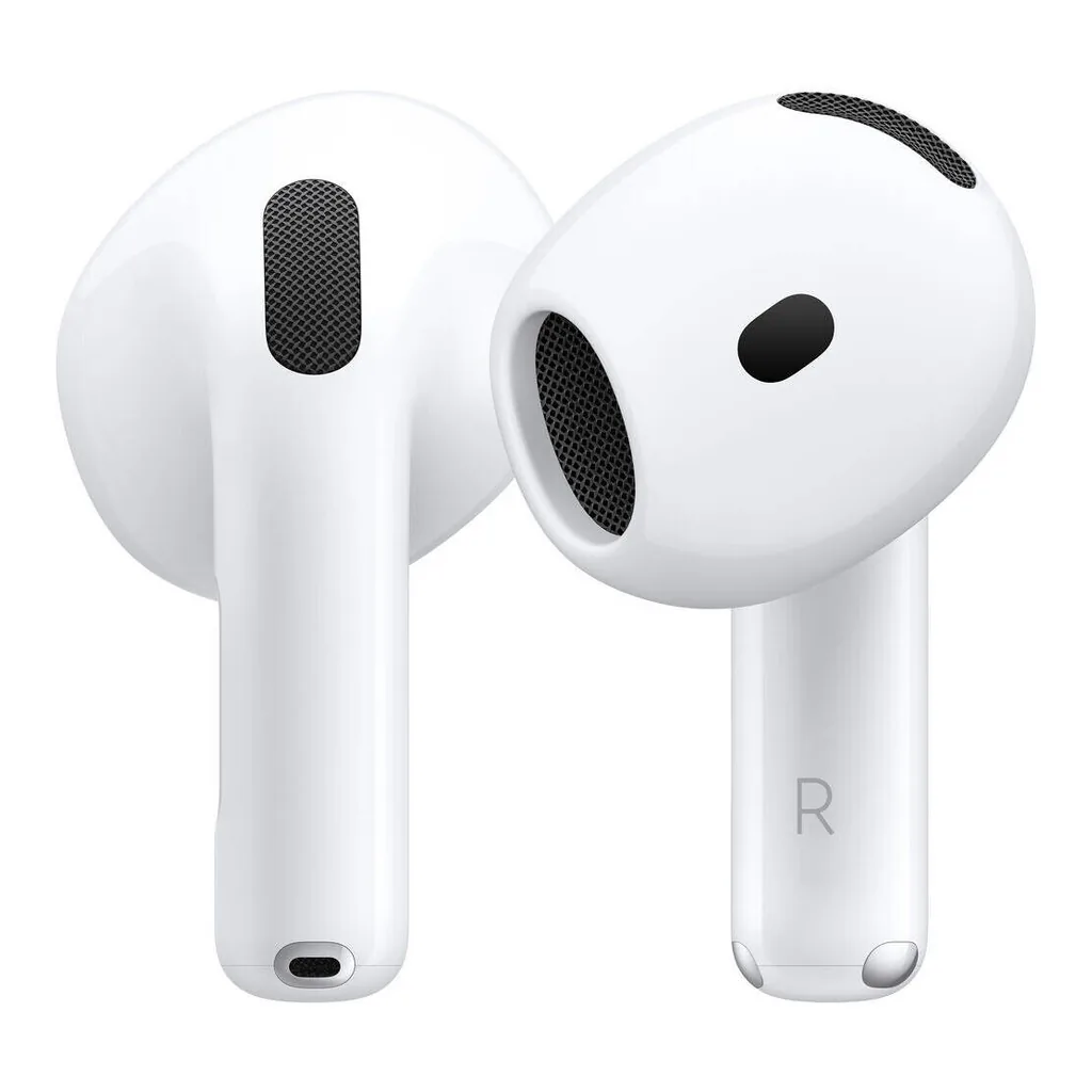 ca2458c1f0a407989e78d8e3360fab51-hi.jpg Apple Airpods 4, Spatial Audio W/ Dynamic Head Tracking, H2 Chip, Voice Isolation, Force Sensor, IP54 Dust, Sweat, & Water Resistant, Up to 30 Hours of Playback, USB-C Charging Case, White