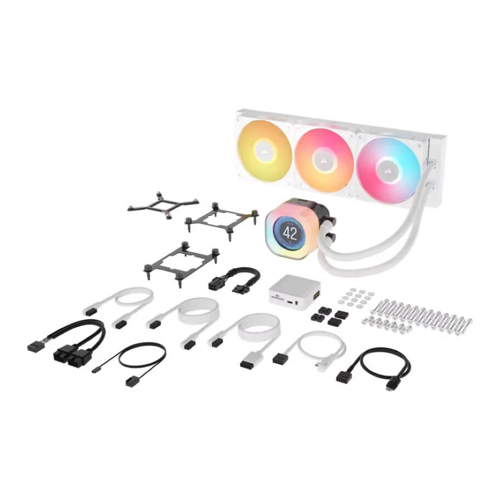 Corsair iCUE LINK TITAN 360 RX LCD AIO Liquid CPU Cooler, White | CW-9061026-WW - Image 10 Corsair iCUE LINK TITAN 360 RX LCD AIO Liquid CPU Cooler, White | CW-9061026-WW
