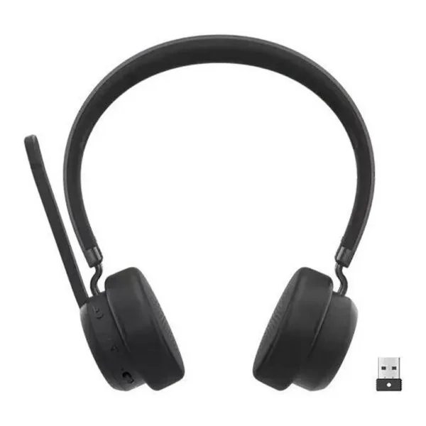 cb715c96f71e8b61ff64508b3ceb29d9-hi.jpg Lenovo Wireless VoIP Headset, 640 mAh Capacity, 40 mm Driver, 20 Hz - 20 kHz Frequency Range, Bluetooth 5.3, USB Digital Audio, 32 Ohm Impedance, Professional Call Performance, Black