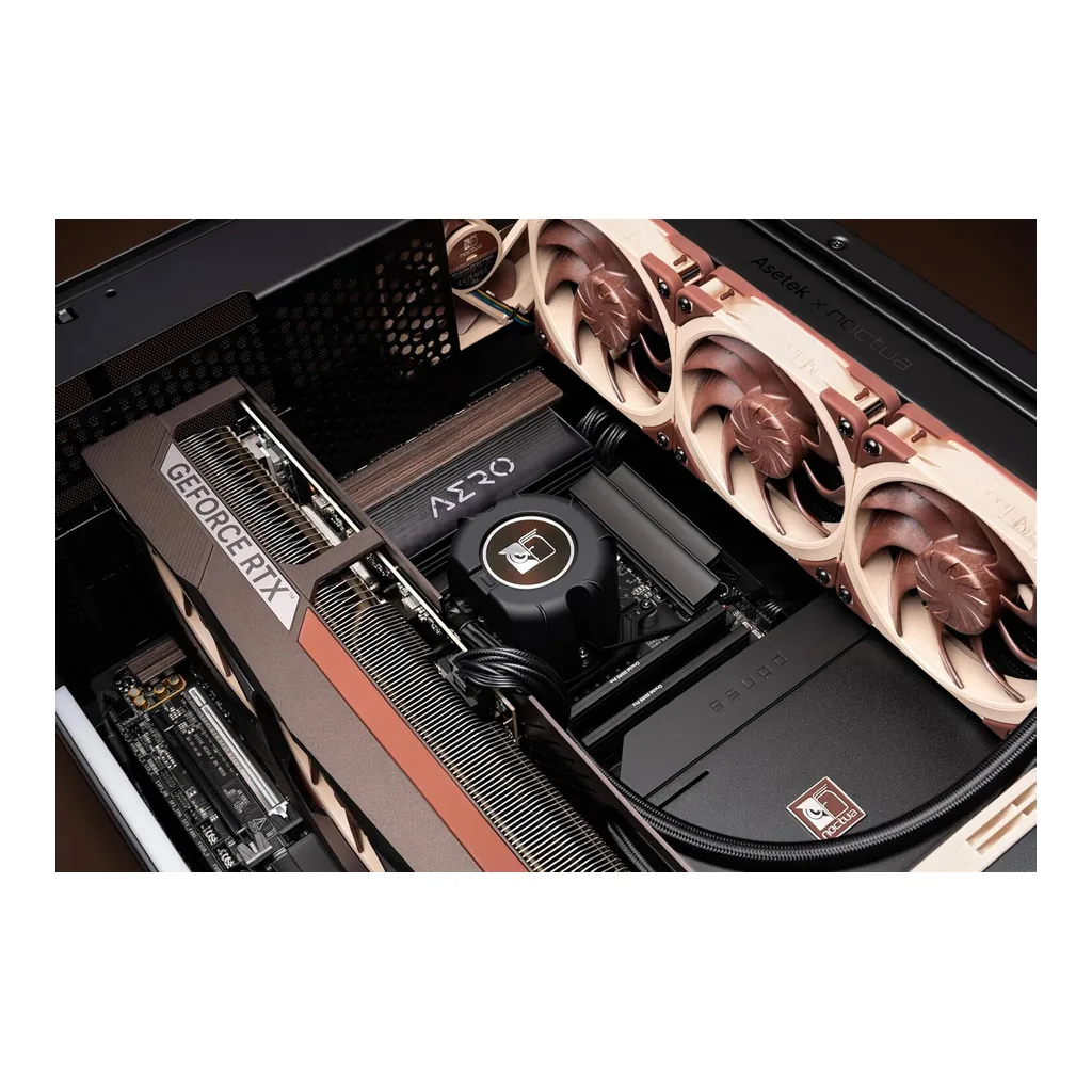 Noctua 360mm AIO Liquid CPU Cooler, Black/Brown/Beige | NL-LC1-36 - Image 5 Noctua 360mm AIO Liquid CPU Cooler, Black/Brown/Beige | NL-LC1-36