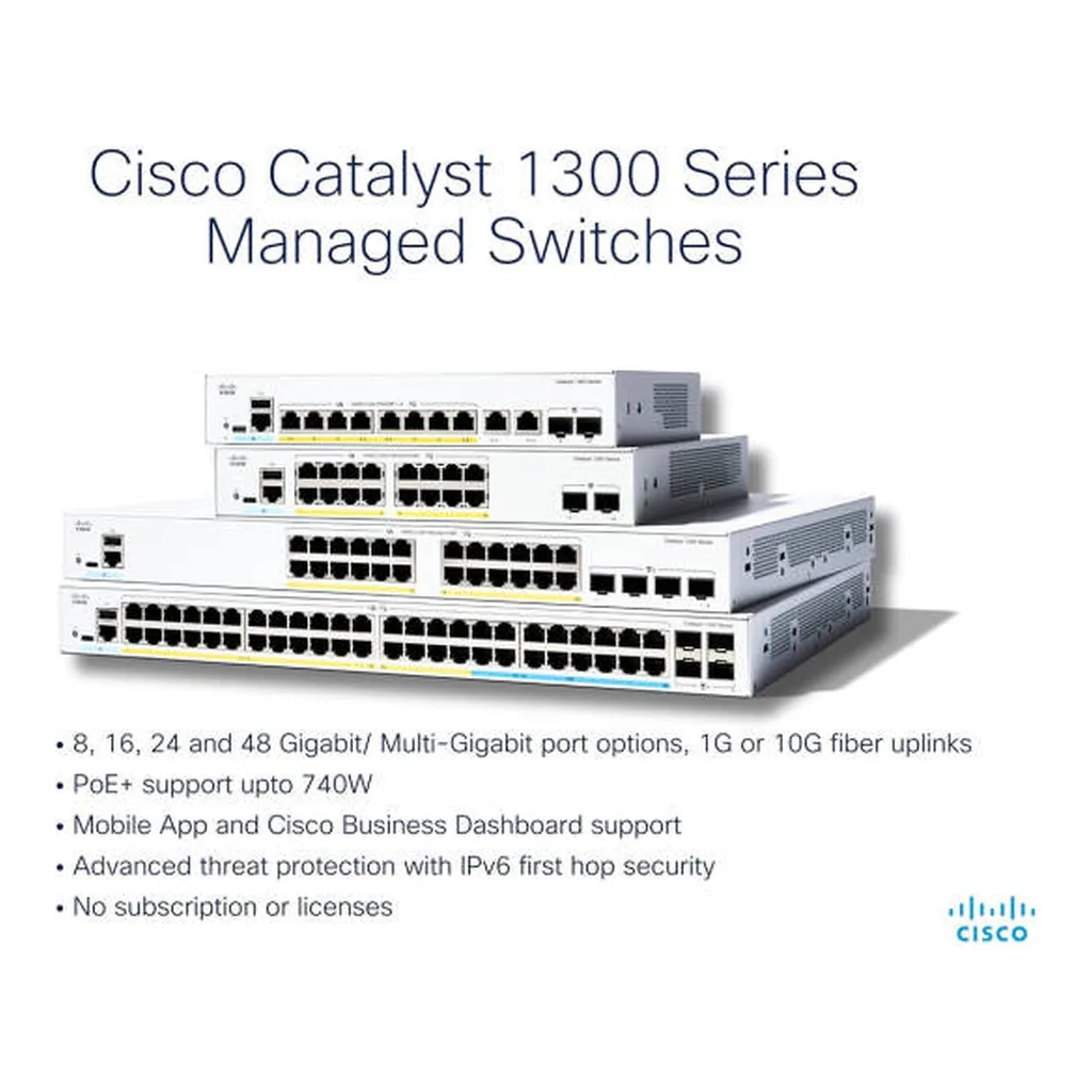 Cisco Catalyst 1300-24FP-4G Managed PoE Switch – Gallery image 4 Cisco Catalyst 1300-24FP-4G Managed PoE Switch – Gallery image 4