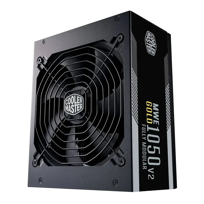 Cool Master MWE Gold 1050 V2 Full Modular Power Supply, 80 PLUS Gold Efficiency, RTX Ready, 140mm Silent Fan, Full Modular Cabling, High Temperature Resilience, Black | MPE-A501-AFCAG-3UK – Main image Cool Master MWE Gold 1050 V2 Full Modular Power Supply, 80 PLUS Gold Efficiency, RTX Ready, 140mm Silent Fan, Full Modular Cabling, High Temperature Resilience, Black | MPE-A501-AFCAG-3UK – Main image