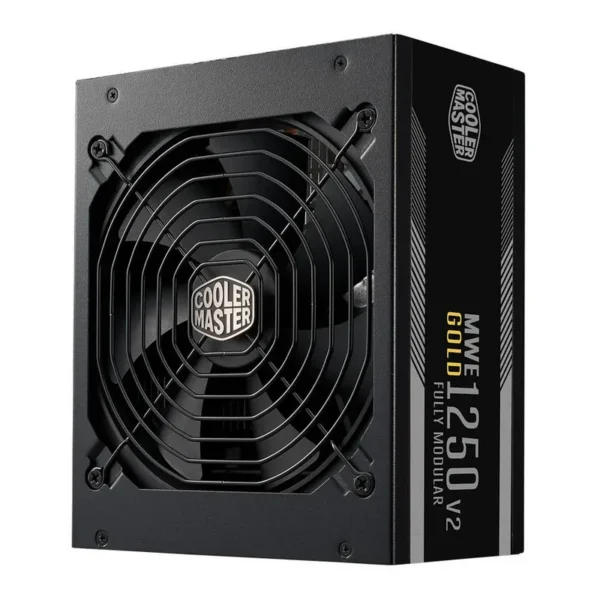Cooler Master MWE 1250 V2 ATX 3.0 Full Modular Power Supply, 1250W Total Output, 80 Plus Gold Efficiency, Active PFC, Japanese Capacitors, 140mm FDB Silent Fan, Black | MPE-C501-AFCAG-3UK – Main image Cooler Master MWE 1250 V2 ATX 3.0 Full Modular Power Supply, 1250W Total Output, 80 Plus Gold Efficiency, Active PFC, Japanese Capacitors, 140mm FDB Silent Fan, Black | MPE-C501-AFCAG-3UK – Main image