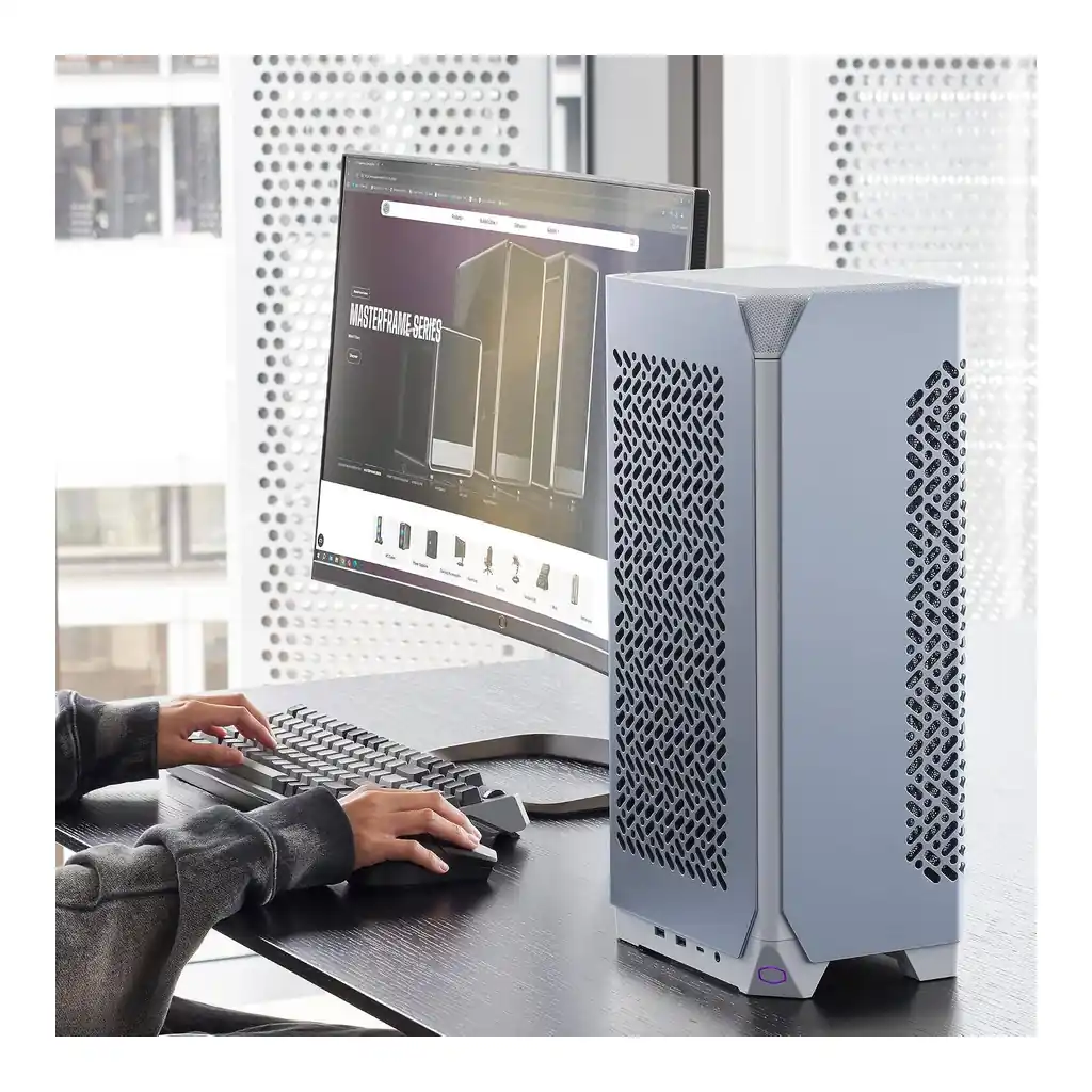Cooler Master NCORE 100 AIR Mini ITX Computer Case, 2x CS120 Pre-Installed Fan, 336mm length Graphics Support, Side Panels Dust Filters, White | NR100-WNNN-S00 – Gallery image 2 Cooler Master NCORE 100 AIR Mini ITX Computer Case, 2x CS120 Pre-Installed Fan, 336mm length Graphics Support, Side Panels Dust Filters, White | NR100-WNNN-S00 – Gallery image 2