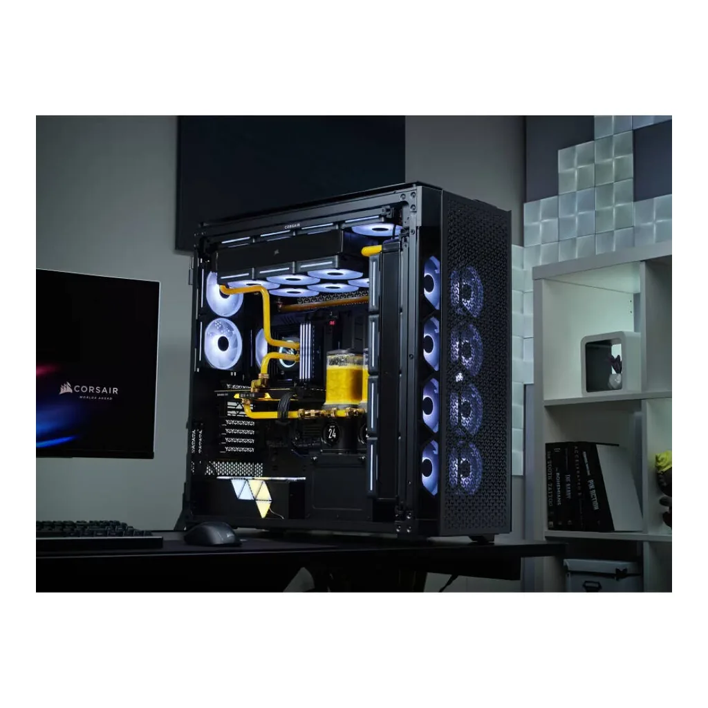 CORSAIR iCUE LINK 9000D RGB AIRFLOW Super Full-Tower PC Case, Up To 18x120mm Fans And 480mm Radiators, High-airflow, 4xUSB 3.2 Type-A, 2xUSB 3.2 Type-C, Audio Out, Black | CC-9011273-WW – Gallery image 9 CORSAIR iCUE LINK 9000D RGB AIRFLOW Super Full-Tower PC Case, Up To 18x120mm Fans And 480mm Radiators, High-airflow, 4xUSB 3.2 Type-A, 2xUSB 3.2 Type-C, Audio Out, Black | CC-9011273-WW – Gallery image 9