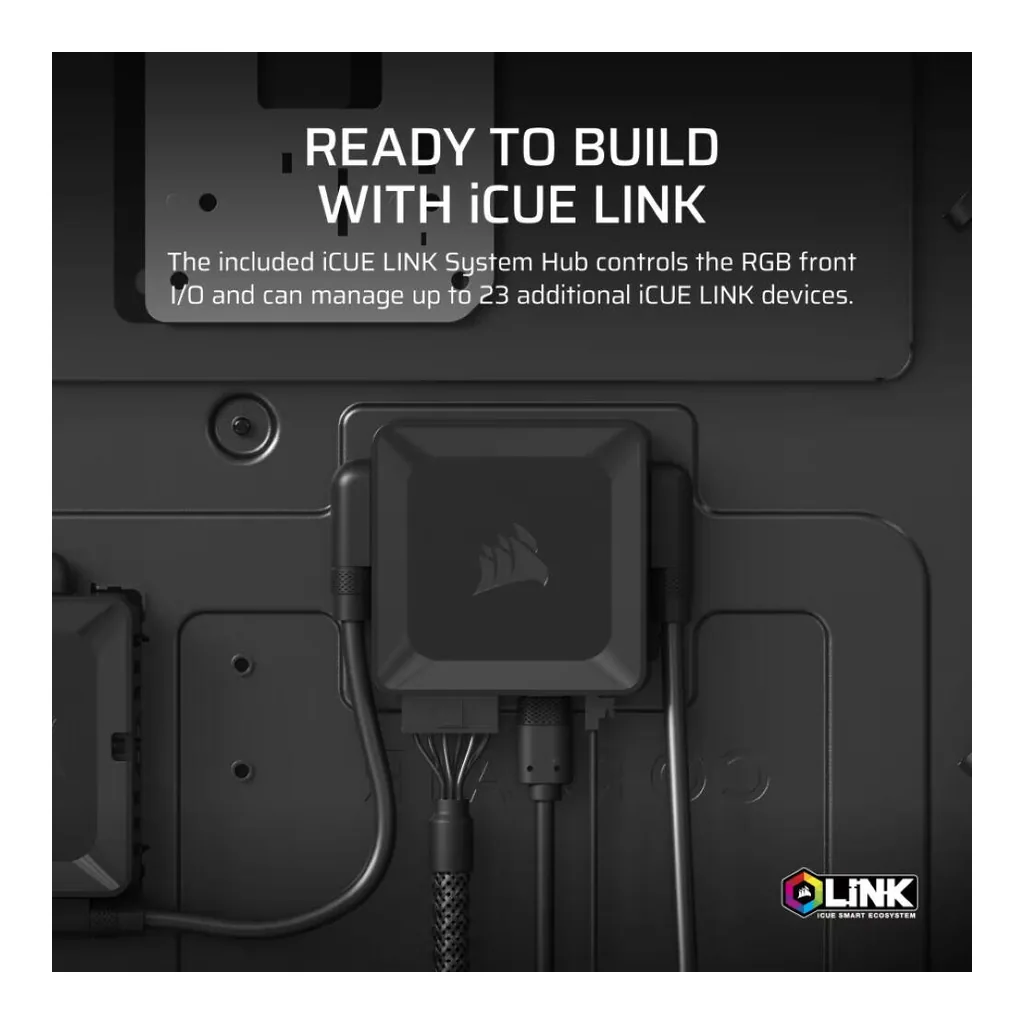 CORSAIR iCUE LINK 9000D RGB AIRFLOW Super Full-Tower PC Case, Up To 18x120mm Fans And 480mm Radiators, High-airflow, 4xUSB 3.2 Type-A, 2xUSB 3.2 Type-C, Audio Out, Black | CC-9011273-WW – Gallery image 11 CORSAIR iCUE LINK 9000D RGB AIRFLOW Super Full-Tower PC Case, Up To 18x120mm Fans And 480mm Radiators, High-airflow, 4xUSB 3.2 Type-A, 2xUSB 3.2 Type-C, Audio Out, Black | CC-9011273-WW – Gallery image 11