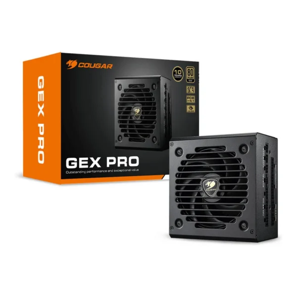 Cougar GEX PRO 750 Fully Modular Power Supply, 750W Power Output, 80 PLUS Gold Certified, 105°C Japanese Capacitors, Durable HDB Fan, ATX 3.1 Certified, Black | 31GP075002P01 – Main image Cougar GEX PRO 750 Fully Modular Power Supply, 750W Power Output, 80 PLUS Gold Certified, 105°C Japanese Capacitors, Durable HDB Fan, ATX 3.1 Certified, Black | 31GP075002P01 – Main image