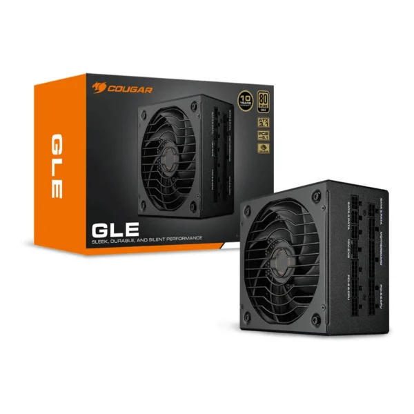 Cougar GLE 1000 Power Supply, 1000W Power, 80 PLUS Gold Efficiency, Platinum Cybenetics, A- Cybenetics Noise Level, Japanese Capacitors, Hydro Dynamic Bearing Fan, Black | 31GF100007P01 – Main image Cougar GLE 1000 Power Supply, 1000W Power, 80 PLUS Gold Efficiency, Platinum Cybenetics, A- Cybenetics Noise Level, Japanese Capacitors, Hydro Dynamic Bearing Fan, Black | 31GF100007P01 – Main image