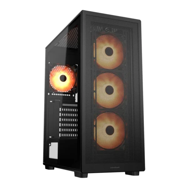 Cougar MX220 RGB Mid Tower Computer Case, 4x 120mm aRGB Pre-Installed Fan, Up to 360mm Radiator & 6x Fan Support, Ultraslim Front Panel Mesh, Black | 382AC80.0001 – Main image Cougar MX220 RGB Mid Tower Computer Case, 4x 120mm aRGB Pre-Installed Fan, Up to 360mm Radiator & 6x Fan Support, Ultraslim Front Panel Mesh, Black | 382AC80.0001 – Main image