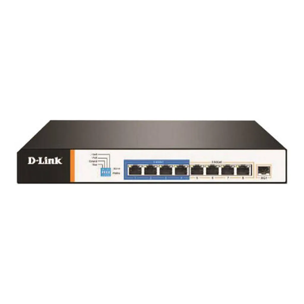 D-Link DMS-F109TP 8-Port 2.5G PoE Switch – Main image D-Link DMS-F109TP 8-Port 2.5G PoE Switch – Main image