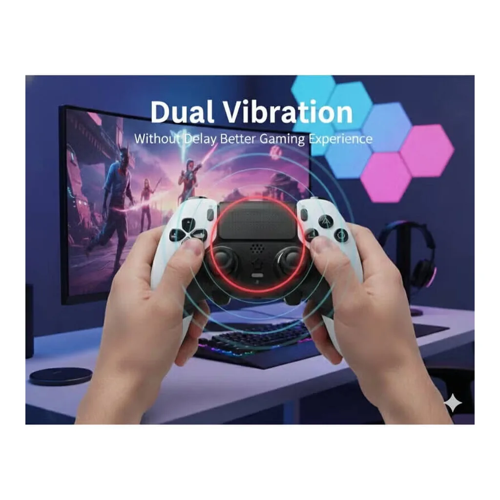 d16c5a57b4401407674839a92e666226-hi.jpg EpicArma PS5 & PC Wireless Controller, DualSense Edge Style Bluetooth Gamepad, 6-Axis Gyro, Custom Rear Triggers, Dual Vibration Feedback, Precision Analog Sticks & Responsive Triggers, White