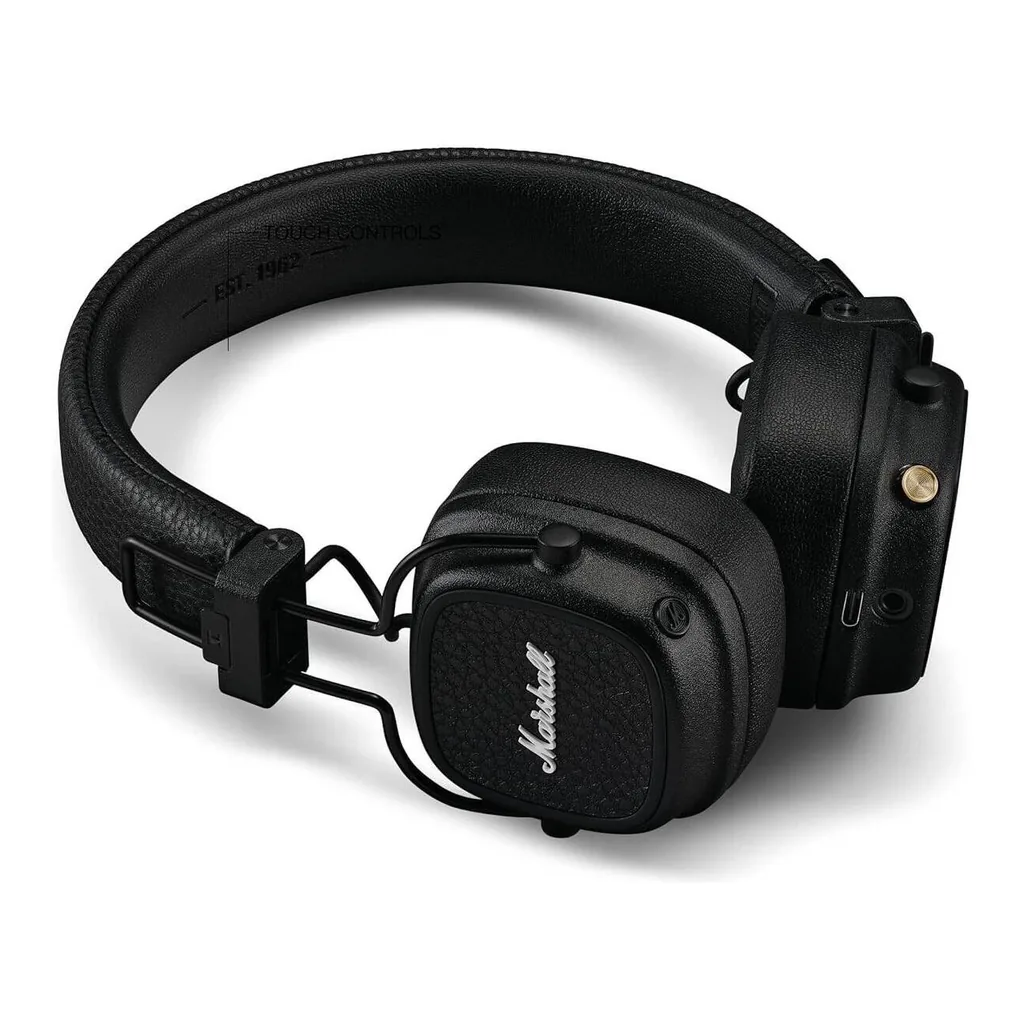 d1c3c90cb93f5ecbf5067fe123d11d0c-hi.jpg Marshall Major V Bluetooth Headphones, 40mm Dynamic Drivers, Bluetooth 5.3 Wireless Connectivity, 3.5mm Input/Output Wired Connectivity, Rugged & Foldable Design, Black