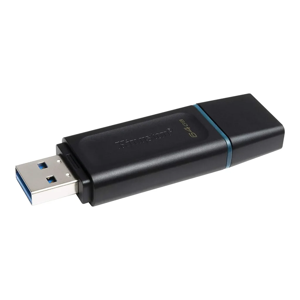 d23fae7764bab7ffc2592d2a3845638c-hi.jpg Kingston DataTraveler Exodia 64GB Flash Drive, USB 3.2 Gen 1 Speed, Quick Transfer and Convenient Storage, Black - Teal | DTX/64GB