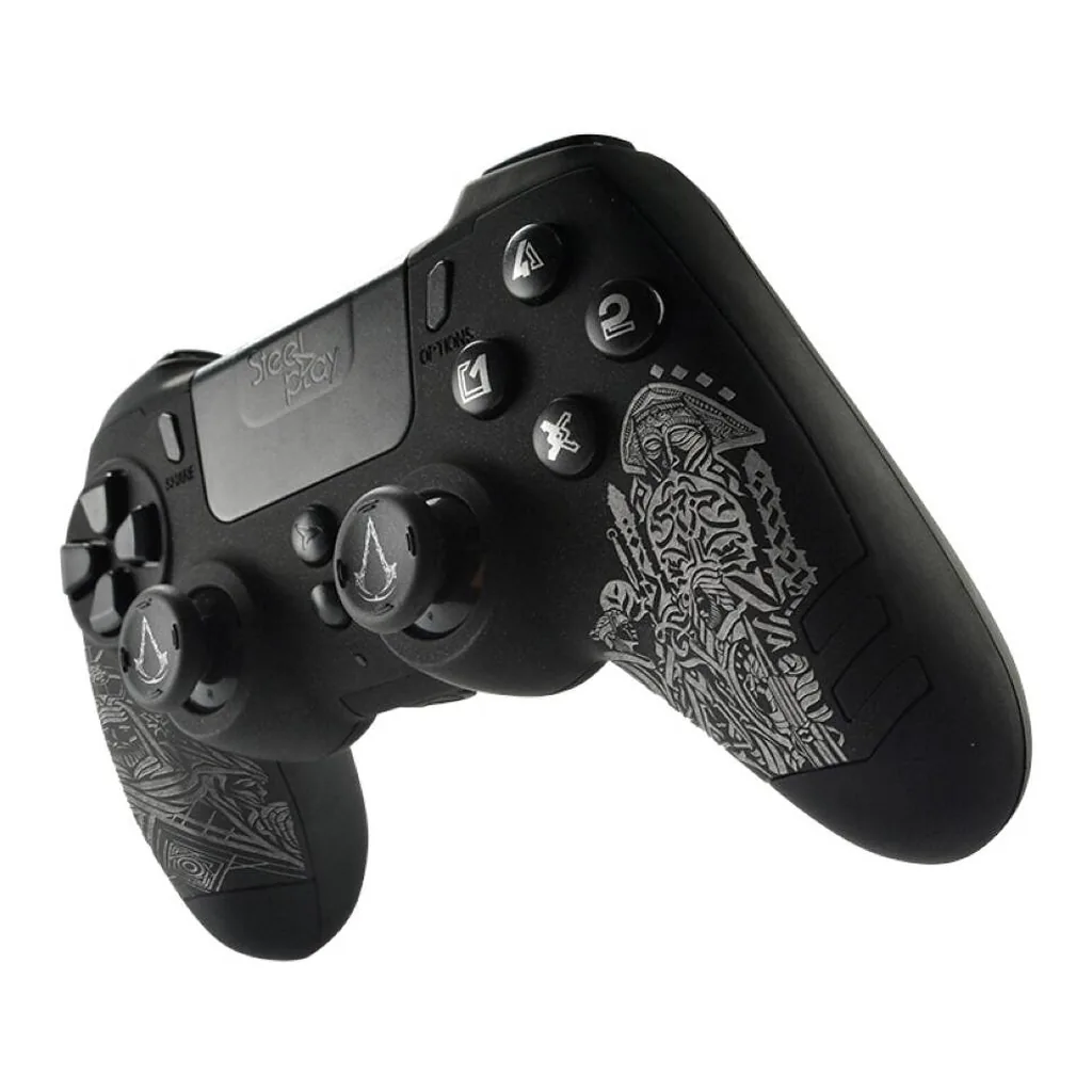 d2d30ea490552819419c518704e85815-hi.jpg Steelplay LEXIP X UBISOFT METALTECH, Wired Controller For PS4, PC, Assassin's Creed Mirage, 3M Cable, Touchpad, Black