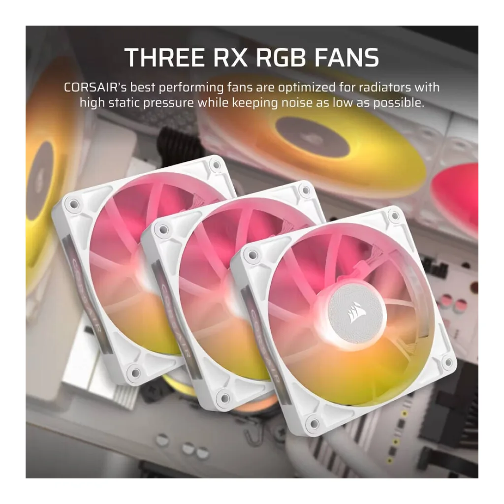 Corsair iCUE LINK TITAN 360 RX RGB AIO Liquid CPU Cooler, White | CW-9061021-WW - Image 4 Corsair iCUE LINK TITAN 360 RX RGB AIO Liquid CPU Cooler, White | CW-9061021-WW