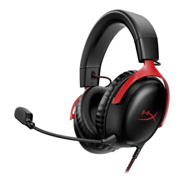 d6174e3ece3dda64926c8d9e74f43ea3-hi.jpg HyperX Cloud III Wired Gaming Headset, For PC / PS5 / PS4 / Xbox Series, Angled 53mm Drivers, Noise Cancelling, With LED Mic Mute Indicator, 10Hz-21kHz Frequency Response, Black/Red