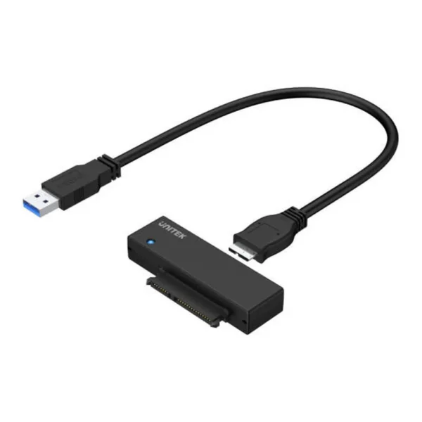 d6ee7df20df1abdefb7d99ad89fe2b61-md.jpg Unitek USB 3.0 to SATA III Adapter, Up to 5Gbps Data Transfer Rate, SATA III Downstream, LED Indicator, 12V 2A Power Adapter, Plug And Play, 80cm Cable Length, Black | Y-1039-UK
