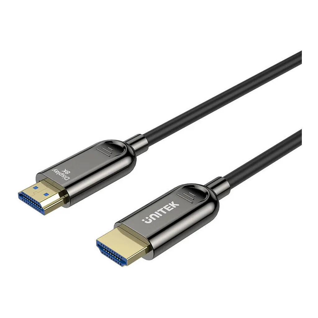 d78c9c971e04e98ffdd669e5e3754992-hi.jpg Unitek Fiber Optic 8K HDMI Cable, 8K@60Hz Resolution, Up To 48Gbps Bandwidth, 24K Gold-Plated Plug, Dynamic HDR10, eARC, ALLM, 30AWG, Alloy Housing, 10M Cable Length, Black