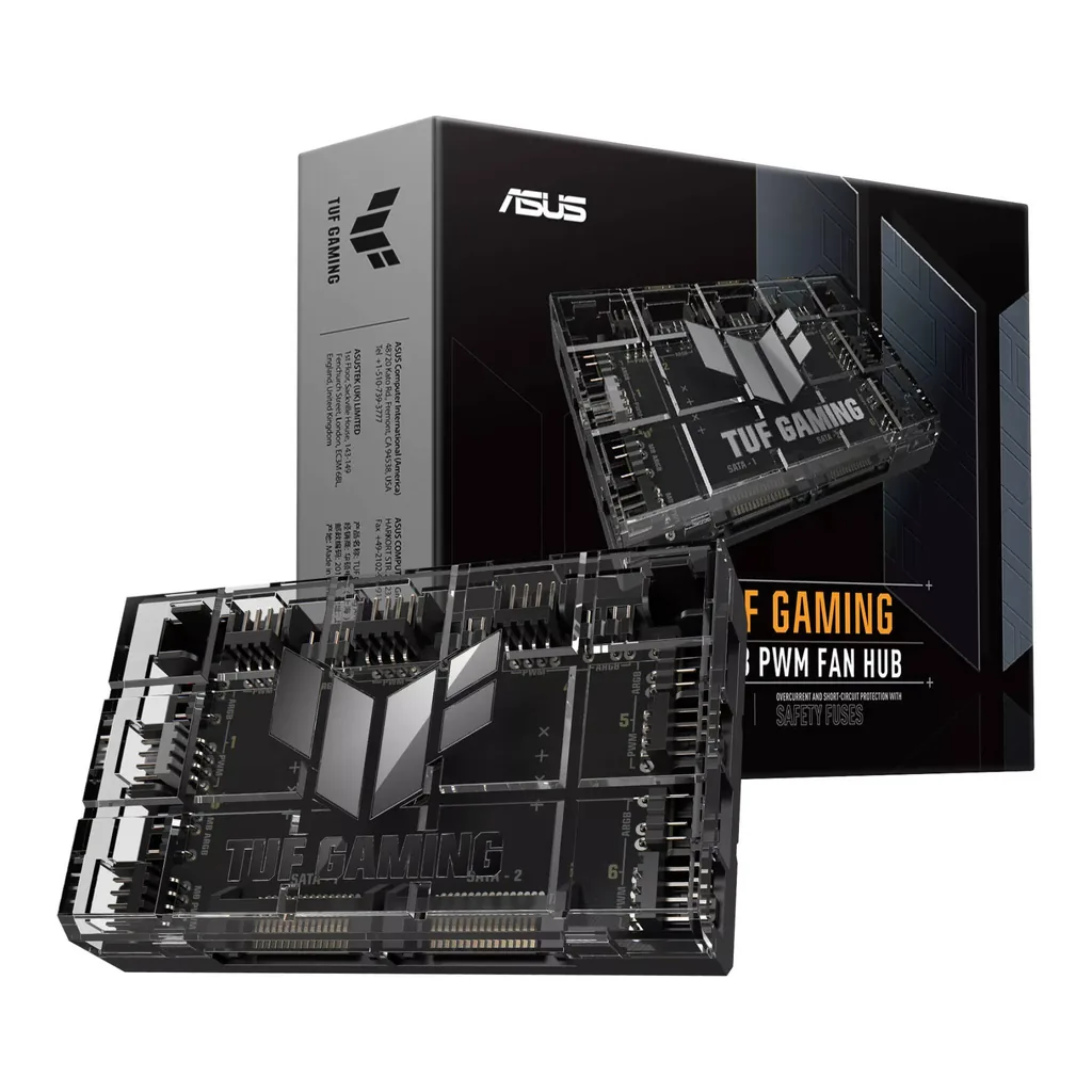 ASUS TUF Gaming ARGB PWM Fan Hub, Black | 90DA00C0-B09000 - Image 1 ASUS TUF Gaming ARGB PWM Fan Hub, Black | 90DA00C0-B09000
