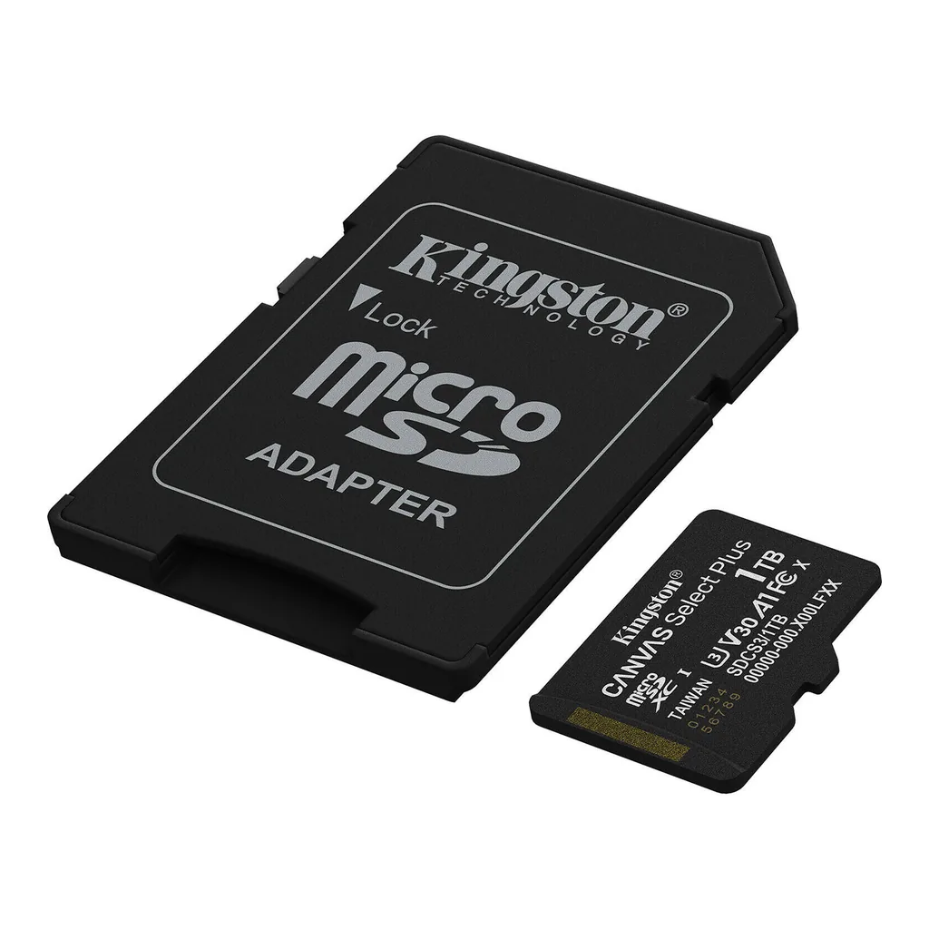 db1b9073e0db1b06dca4bb8ebcf104b7-hi.jpg Kingston Canvas Select Plus microSDXC Memory Card with Adapter, 1TB Capacity, UHS I U3 V30 A1, Up to 150MB/s Read Speed, Class 10, 4K Full HD Video Recording, Android Optimized | SDCS3/1TB