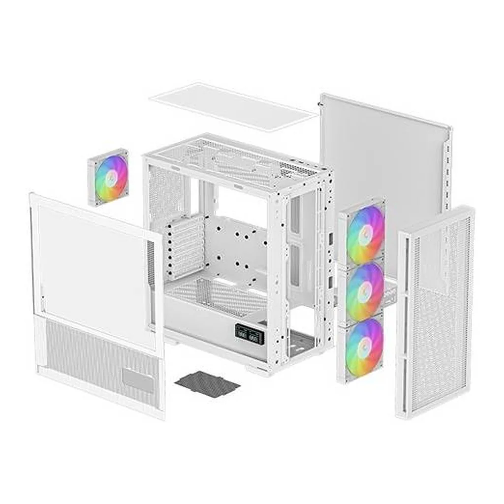 Deepcool CH560 Digital ATX Mid Tower Computer Case, ABS+SPCC+Tempered Glass Materials, Real-Time Dual-Status Digital Display, Hybrid Airflow Glass Side Panel, White | R-CH560-WHAPE4D-G-1 – Gallery image 9 Deepcool CH560 Digital ATX Mid Tower Computer Case, ABS+SPCC+Tempered Glass Materials, Real-Time Dual-Status Digital Display, Hybrid Airflow Glass Side Panel, White | R-CH560-WHAPE4D-G-1 – Gallery image 9