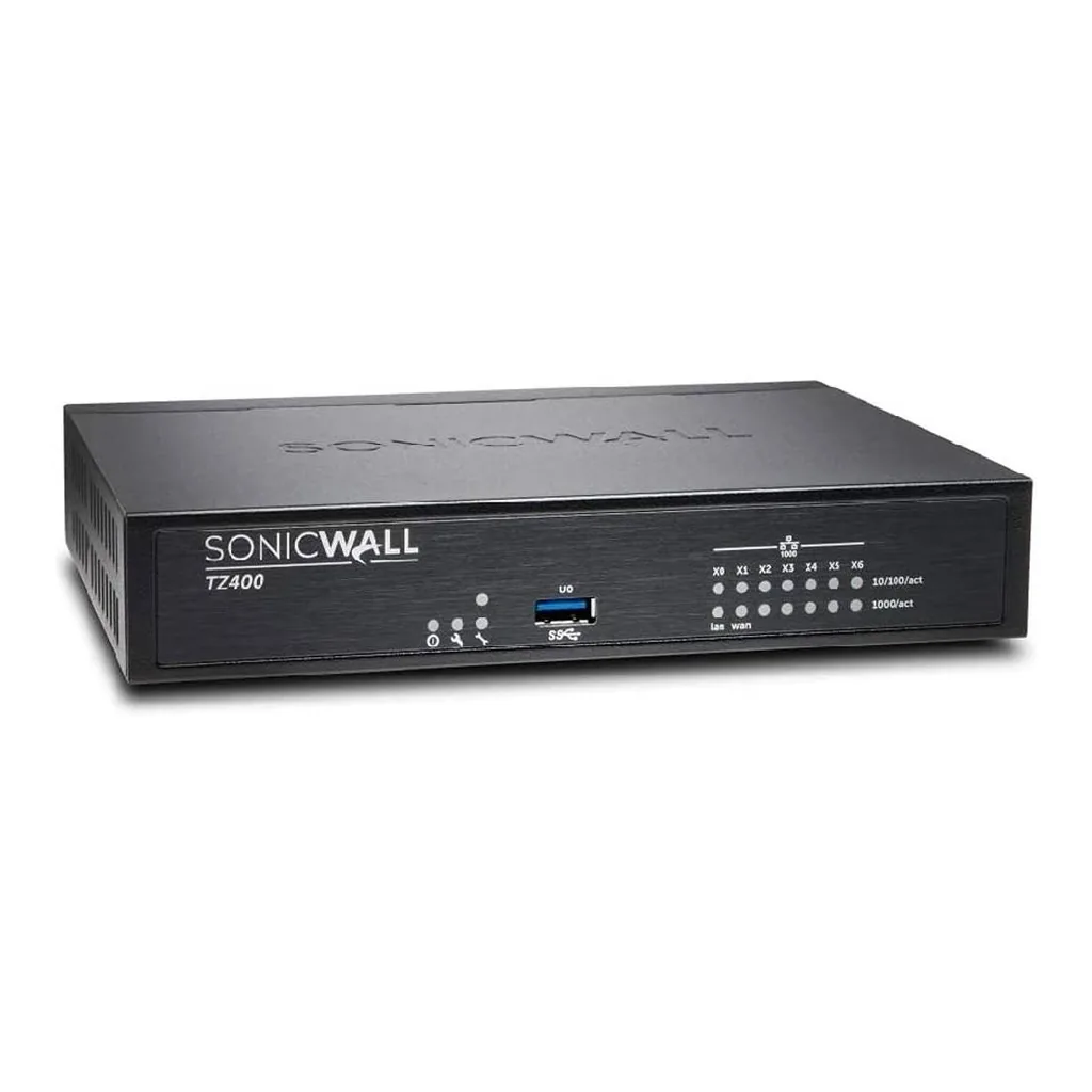 Dell Security SonicWALL Firewall TZ400 Appliance, 7x 1 GbE Copper Interfaces, Advanced IPSec, SSL VPN, Black | 01-SSC-0213 – Gallery image 2 Dell Security SonicWALL Firewall TZ400 Appliance, 7x 1 GbE Copper Interfaces, Advanced IPSec, SSL VPN, Black | 01-SSC-0213 – Gallery image 2