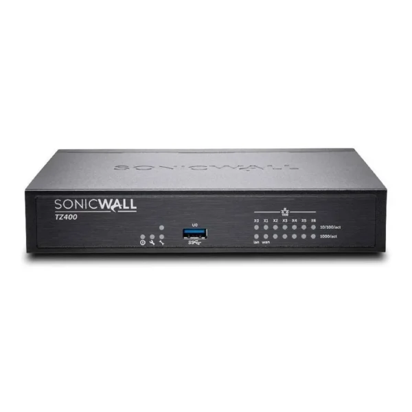 Dell Security SonicWALL Firewall TZ400 Appliance, 7x 1 GbE Copper Interfaces, Advanced IPSec, SSL VPN, Black | 01-SSC-0213 – Main image Dell Security SonicWALL Firewall TZ400 Appliance, 7x 1 GbE Copper Interfaces, Advanced IPSec, SSL VPN, Black | 01-SSC-0213 – Main image