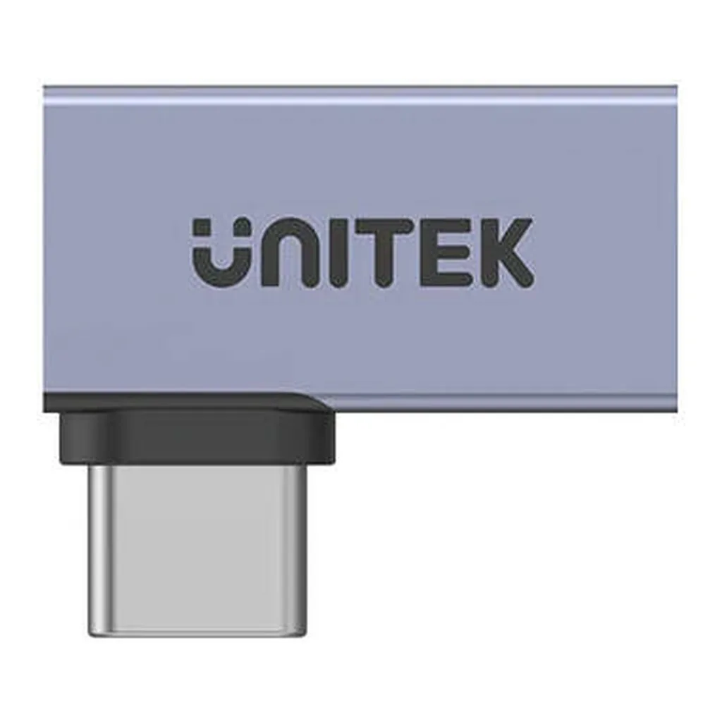 e232612667295e5786f575c88ae657e2-hi.jpg Unitek USB4 90 Degree Adapter, 40Gbps Data Transmission Speed, 8K@60Hz Video Output, 240W Fast Charging, Aluminium Alloy Material, Space Grey | A1040GY01