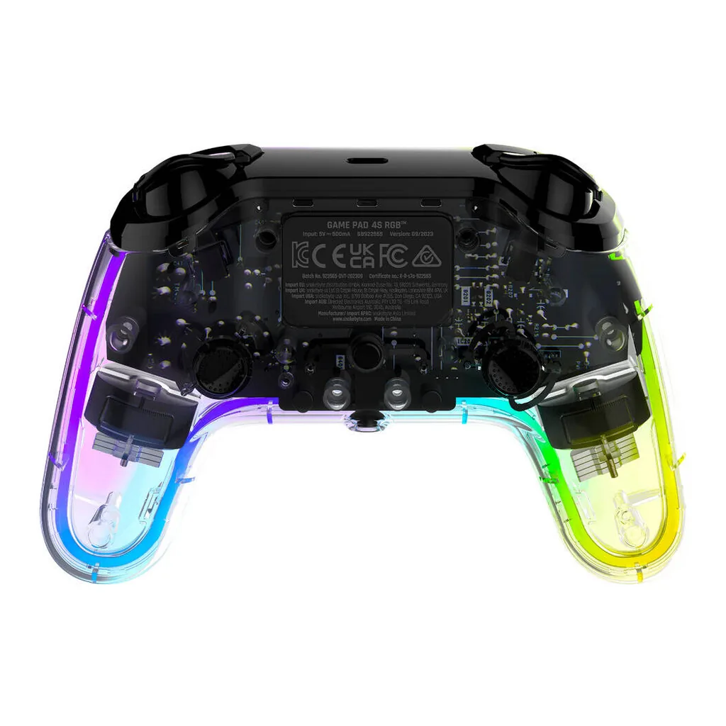 e31110d1ad48879d9aad89fe6bb192dc-hi.jpg Snakebyte GAMEPAD RGB, Wireless Controller For PS4 And PS3, 3.5MM Audio Jack, 900 mAh Battery Capacity, Built-in Speaker