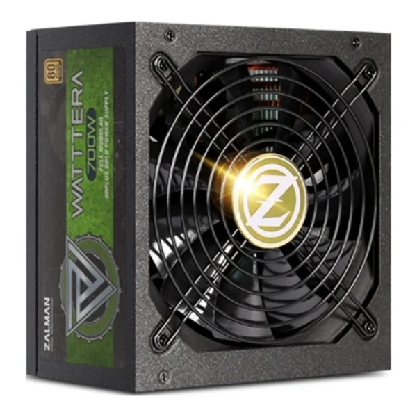 e45ea293ccf996a1193ded615f4bc639-hi.jpg Zalman Wattera 700W Full Modular 80 Plus Gold PSU, Efficiency, 135mm Quiet Fan, Two Ball Bearing, 99.9% Active PFC, +12V Output, Japanese 105°C Electrolytic Capacitors, Black | ZM700-EBTII