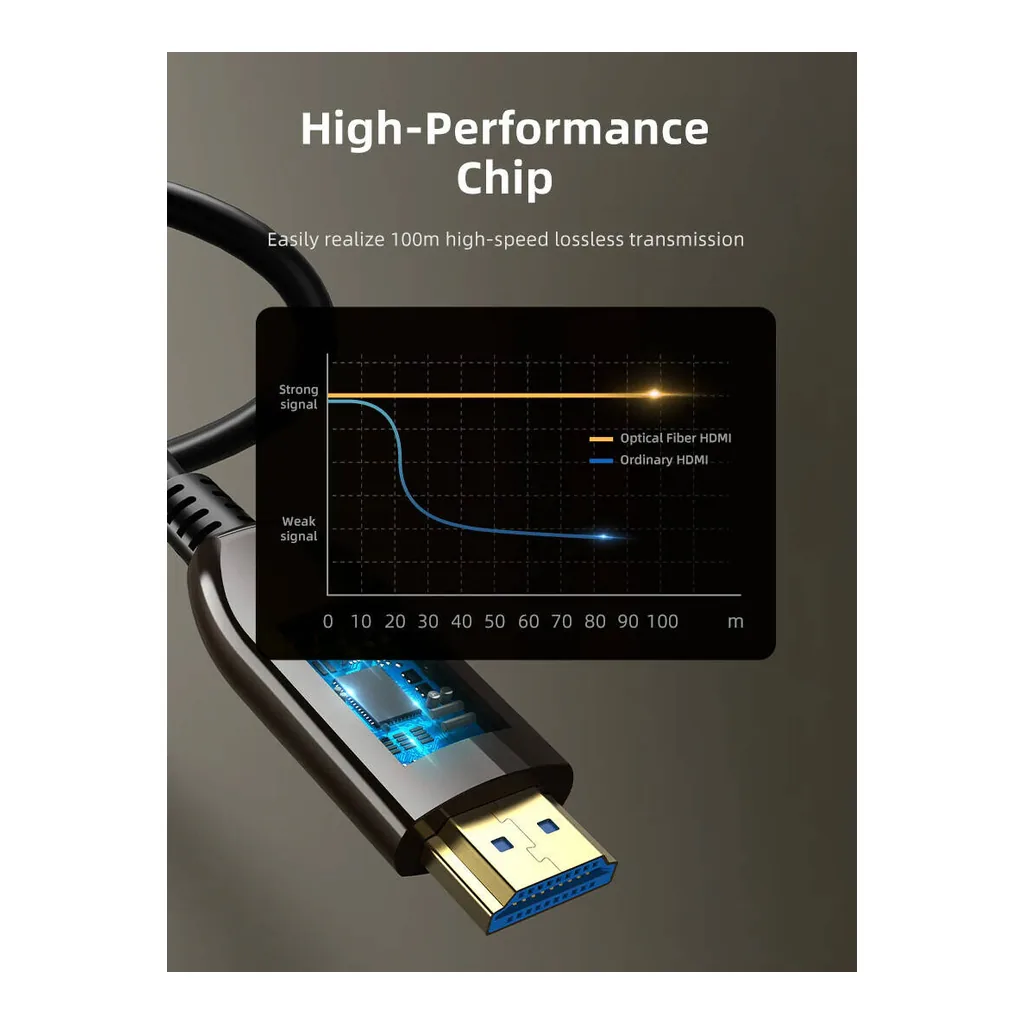 e4ca17429c0b901a4bd15b0bc3ca836c-hi.jpg Cabletime CH13X AOC Active Optical HDMI 2.1 Cable, Up to 48Gbps Bandwidth, 8K 60Hz UDD Video Output, Zinc Alloy Shell, Dynamic HDR, 3D Visual Effect, 100 Meter Cable Length, Black