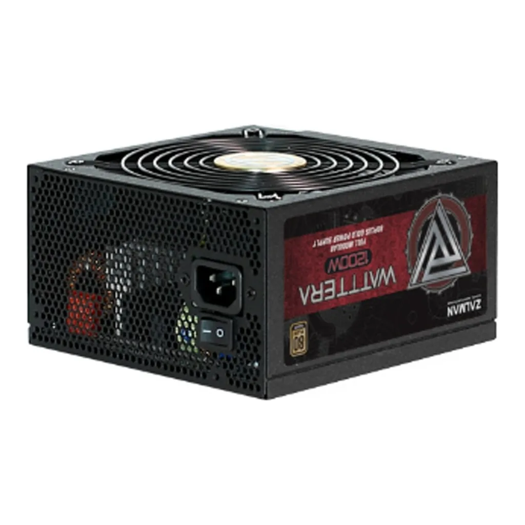 e6130939756dc39d481a7450d1b034c7-hi.jpg Zalman 1200W WATTTERA 80PLUS GOLD Full Modular Power Supply, 135mm Quiet Fan with Two Ball Bearing, 99.9% Active PFC, +12V Output, Japanese 105°C Electrolytic Capacitors, Black | ZM1200-EBTII