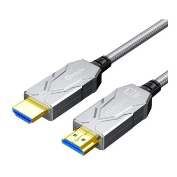 e63f5f3ffd136e1328c7113e1ded7c46-hi.jpg DTECH DT-HF8050BK Fiber Optic Armored HDMI Cable, 8K @ 60Hz Resolution, 48Gbps Bandwidth, 4.8mm Wire Diameter, 4 Core Optical Fiber Transmission, 50 Meters, Waterproof | DT-HF8050BK