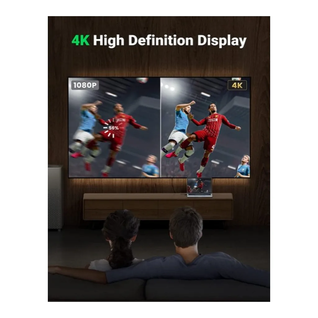 e8e08886cbcea0944ebf6bc702700ca8-hi.jpg UGREEN 4K UHD DisplayPort to HDMI Uni-Directional Cable, 4Kx2K @30Hz Resolution, 2.25Gbps Bandwidth, Gold-Plated Connectors, Durable PVC Case Material, 2 Meter Cable Length, Black
