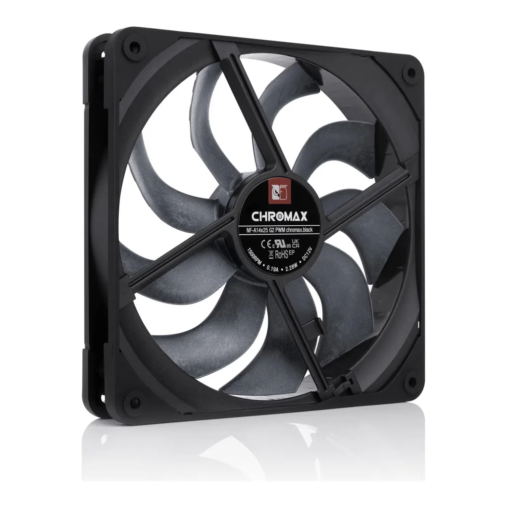 Noctua NF-A14x25 G2 PWM Case Fan, chromax.black - Image 4 Noctua NF-A14x25 G2 PWM Case Fan, chromax.black