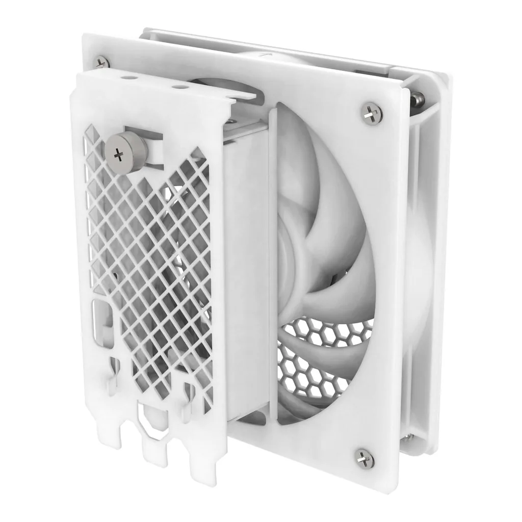 SilverStone FDP02 External Cooling Fan Adapter Bracket, White | SST-FDP02W - Image 2 SilverStone FDP02 External Cooling Fan Adapter Bracket, White | SST-FDP02W