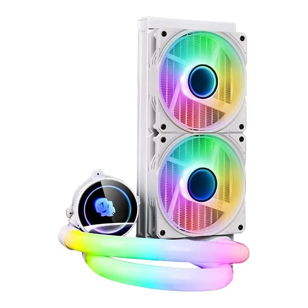 WJCOOLMAN Neon Mirror Cooler RGB CPU Cooler, White | WJ-NEONMIRROR-W - Image 1 WJCOOLMAN Neon Mirror Cooler RGB CPU Cooler, White | WJ-NEONMIRROR-W