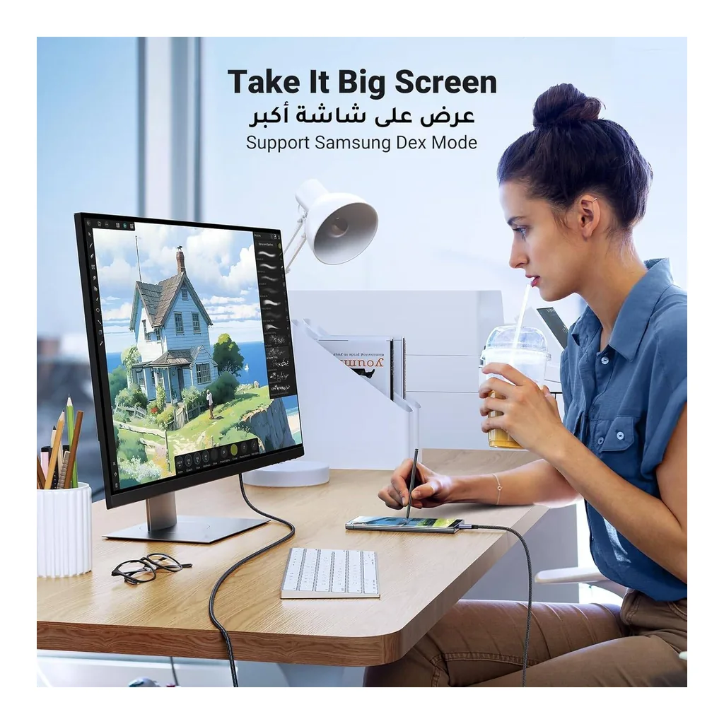 efbc8e9fadf26fd91c963d3462f4a38f-hi.jpg UGREEN USB C to HDMI Cable 1M, 8K 60Hz, 4K 240Hz 144Hz, HDMI 2.1, Type C to HDMI Adapter, for iPhone 17 16, iPad Pro Air Mini, Samsung S26 S25, MacBook Pro