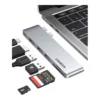 effda22361b35d8f626edfe3161f7006-hi.jpg UGREEN USB Hub 6-In-2 USB C Hub Adapter with 4K HDMI for MacBook Pro 2022 5Gbps Superspeed Data Sync, Thunderbolt 3USB-C, SD TF Card Reader, 2*USB 3.0 Compatible for MacBook Pro/Air M1, Silver | 80856