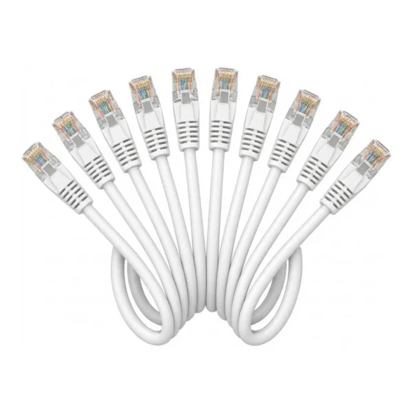f074a363e97af5f6911da8c722b9e5b7-hi.jpg AICO 1M Cat6 RJ45 UTP Network Cable, White, Pack of 10 Cables