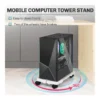 Liitrton Mobile CPU Stand Adjustable Computer Tower Stand with 4 Caster Wheels Fits Most PC, White | MCVTSZIGBD - Image 3 Liitrton Mobile CPU Stand Adjustable Computer Tower Stand with 4 Caster Wheels Fits Most PC, White | MCVTSZIGBD