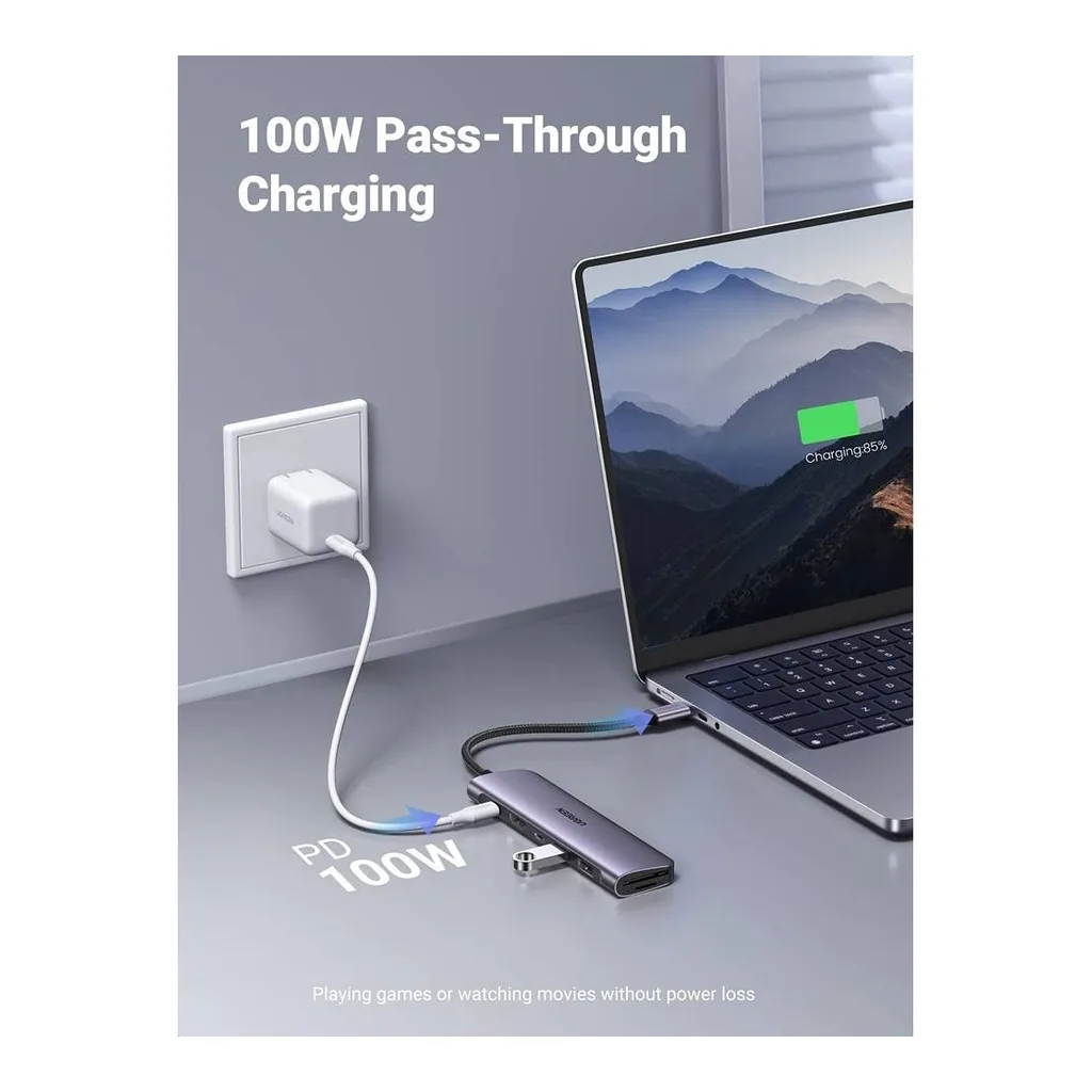 f1054ac795ed2ffeb79a4ed481fc2ef2-hi.jpg Ugreen Revodok 7-in-1 USB-C Hub, 4K HDMI, 5Gbps USB-C & USB-A Data Ports, SD/MicroSD Card Reader, 100W Power Delivery, Braided Cable, Aluminum Alloy Shell, Grey | 15214