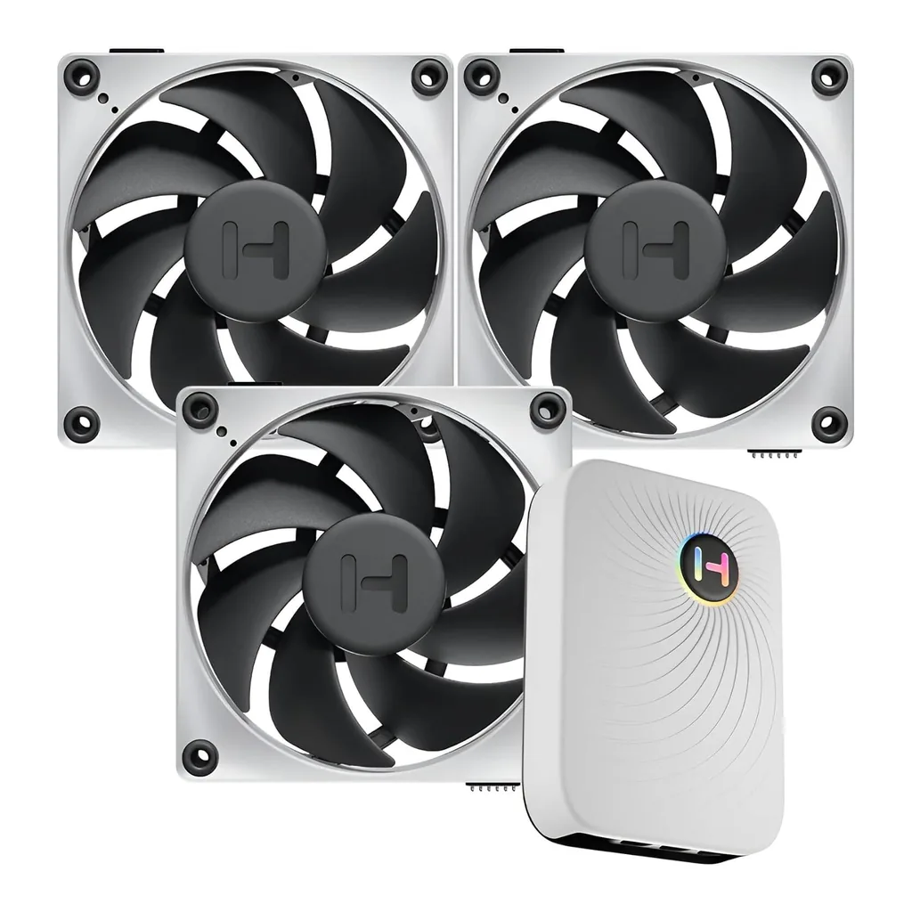 HYTE THICC FP12 Digital Processor Cooling with Nexus Portal NP50 | FAN-HYTE-FP12-BW-3NP - Image 1 HYTE THICC FP12 Digital Processor Cooling with Nexus Portal NP50 | FAN-HYTE-FP12-BW-3NP