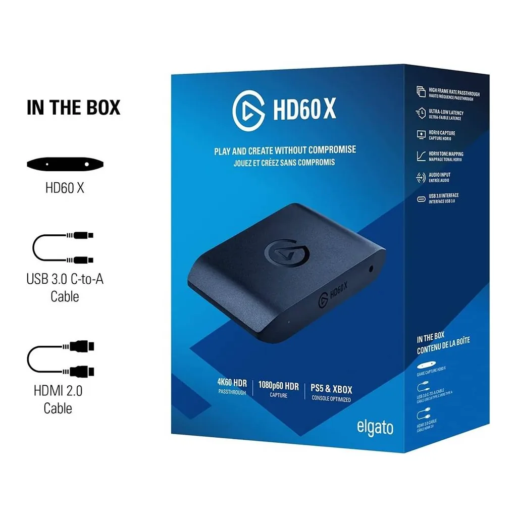 Elgato HD60 X External Capture Card, 4K30 Capture and 4K60 HDR Passthrough, Black | 10GBE9901 - Image 8 Elgato HD60 X External Capture Card, 4K30 Capture and 4K60 HDR Passthrough, Black | 10GBE9901
